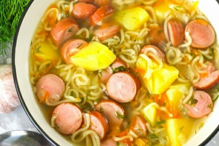 Noodle and Sausage Soup