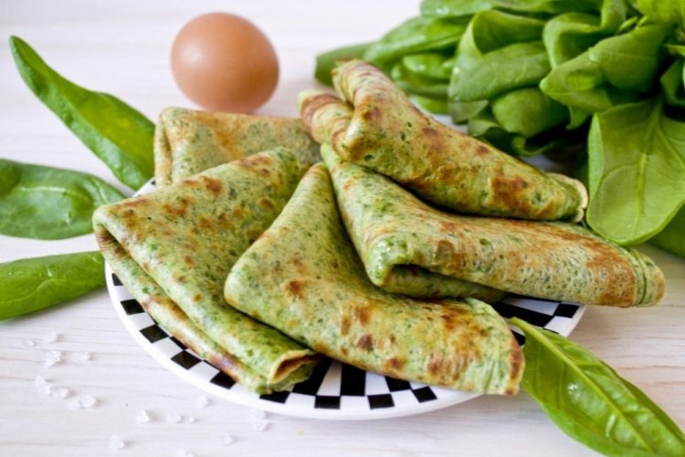 Zucchini Pancakes with Spinach