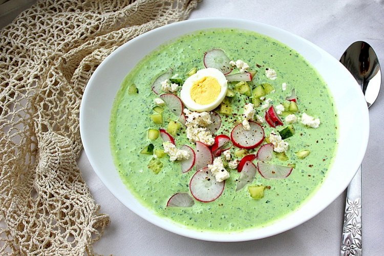 Cold Sorrel Soup with Feta