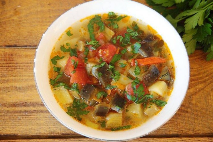 Vegetable Soup with Eggplant