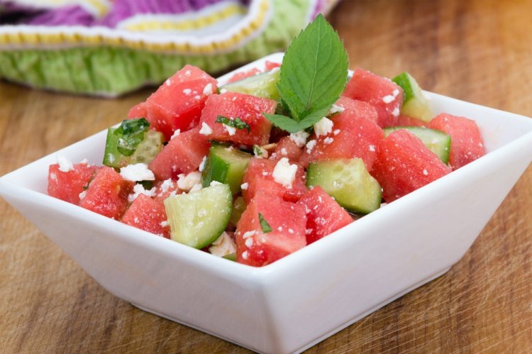 Watermelon and Cucumber Salad