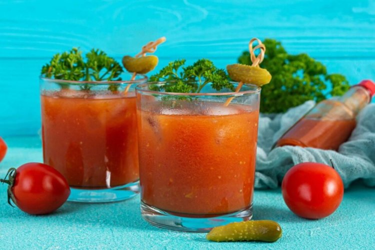 Bloody Mary with Pickle Brine and Horseradish