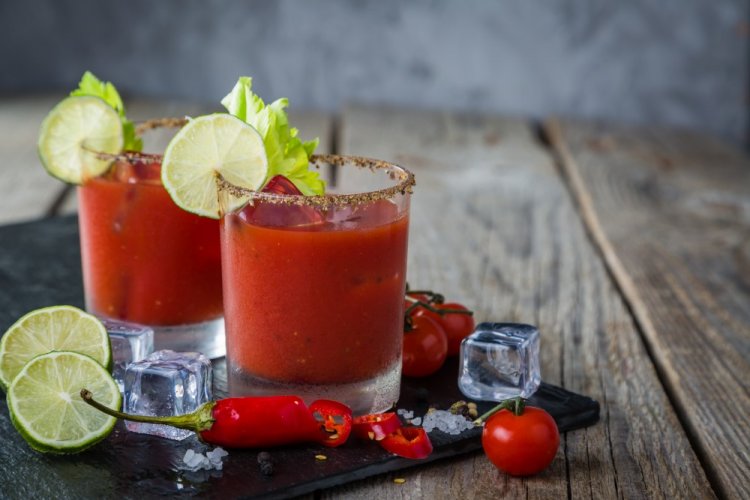 Bloody Mary with Sriracha and Olive Oil