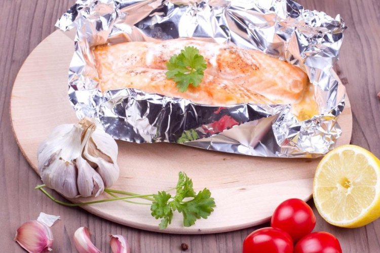 Baked Chum Salmon with Cream in the Oven