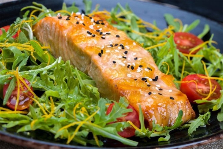 Chum Salmon in Honey-Mustard Marinade in the Oven