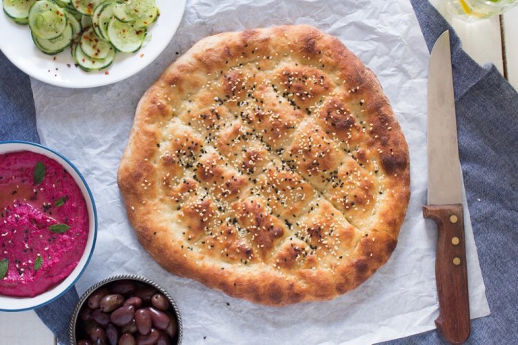 Water Flatbreads in the Oven