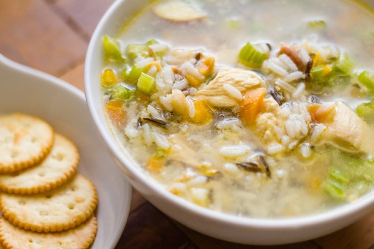 Smoked Chicken and Rice Soup
