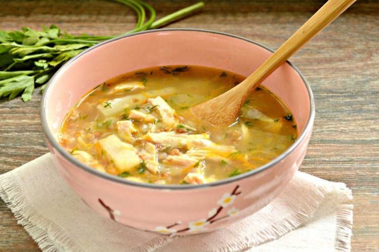 Smoked Chicken and Buckwheat Soup
