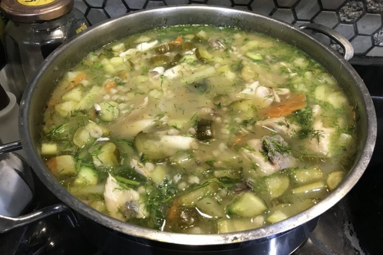 Mullet Rassolnik (Pickle Soup)