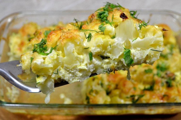 Gratinado saludable de calabacín y coliflor