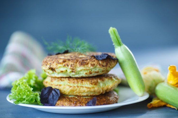 Zucchini Fritters with Mushrooms
