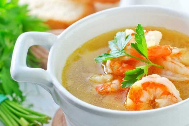 Zucchini Soup with Shrimp