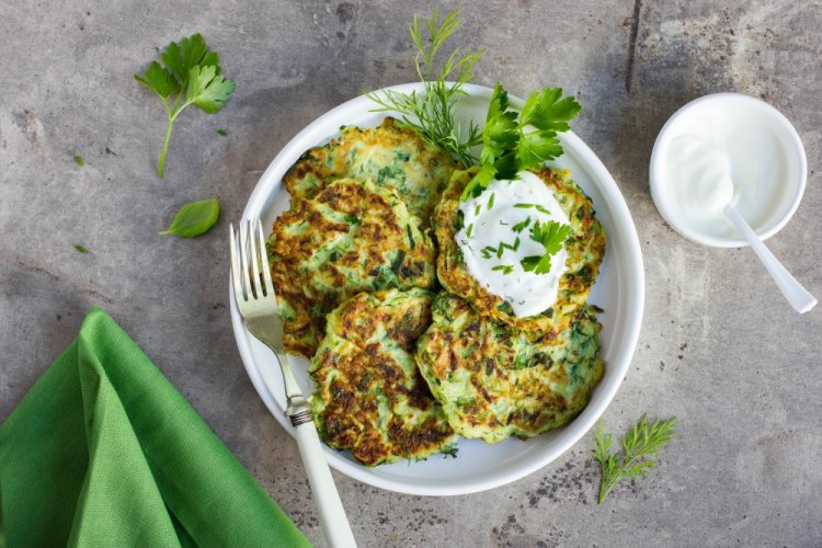 Zucchini Fritters with Cheese and Herbs