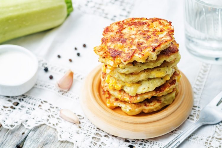 Zucchini Fritters with Cheese and Corn