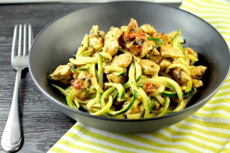 Zucchini Spaghetti with Chicken