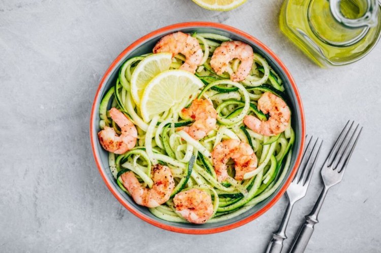Zucchini Spaghetti with Shrimp