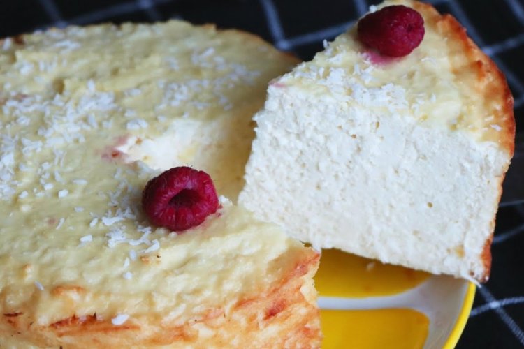 Healthy Cottage Cheese Bake with Coconut Flakes