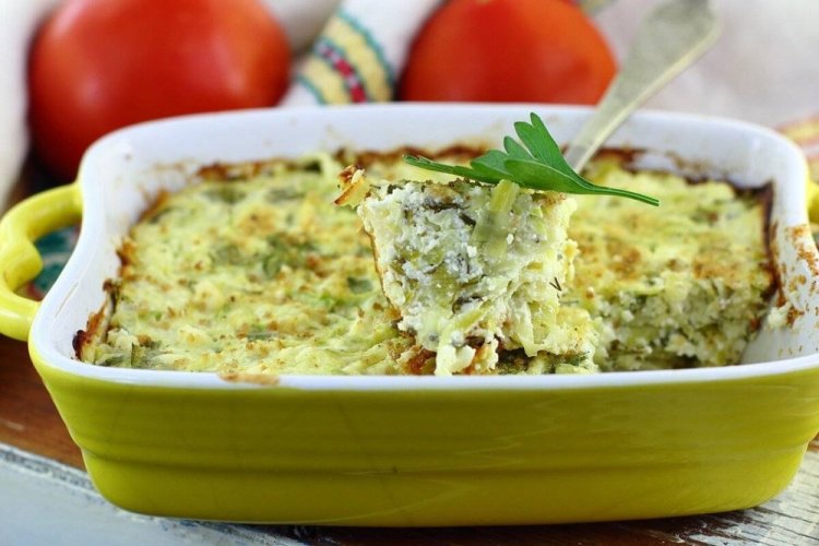 Zucchini Casserole with Cheese and Sour Cream