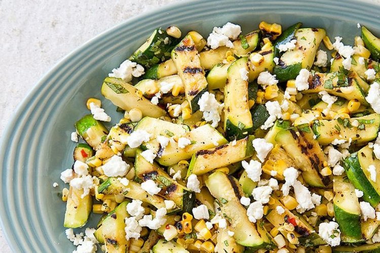 Zucchini, Corn, and Feta Salad