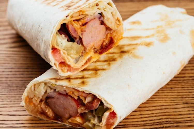 Hot Dog with Cabbage in Lavash