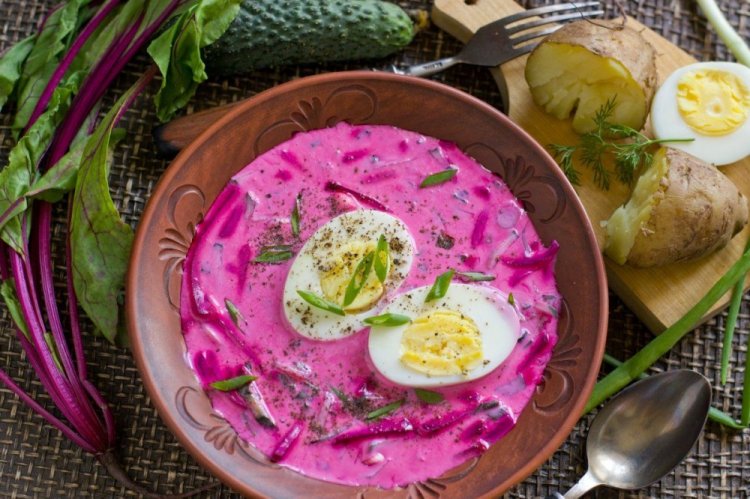 Kholodnik (Cold Soup) with Beet Greens and Kefir