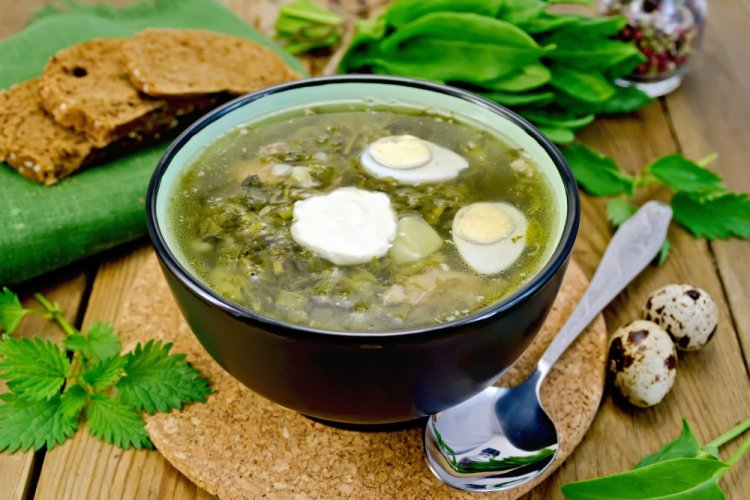 Green Borscht with Beet Greens and Sorrel