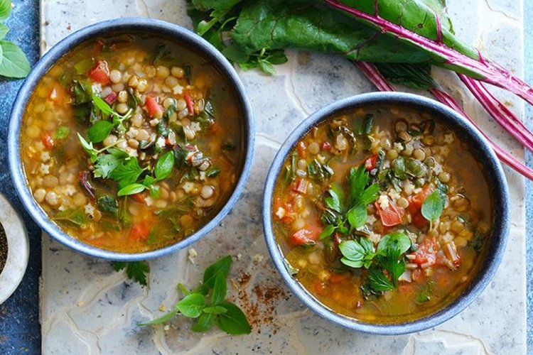 Lentil and Beet Greens Soup