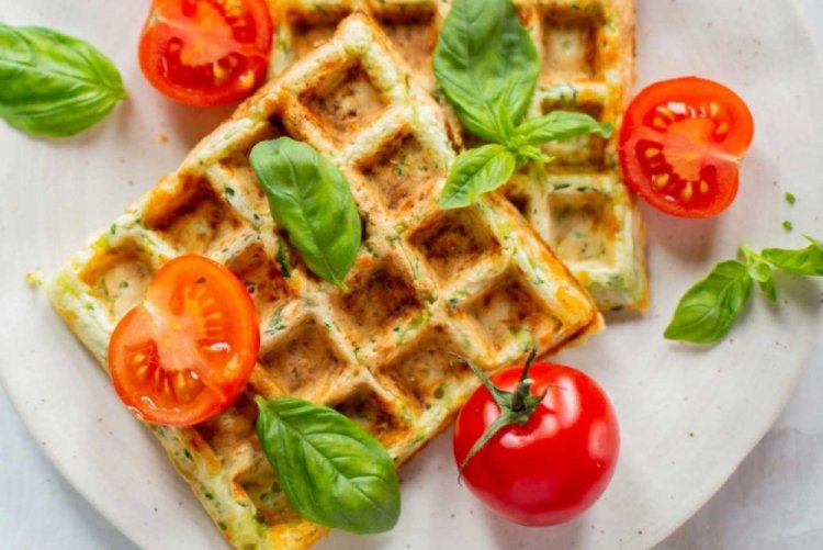 Zucchini Waffles with Milk and Parmesan