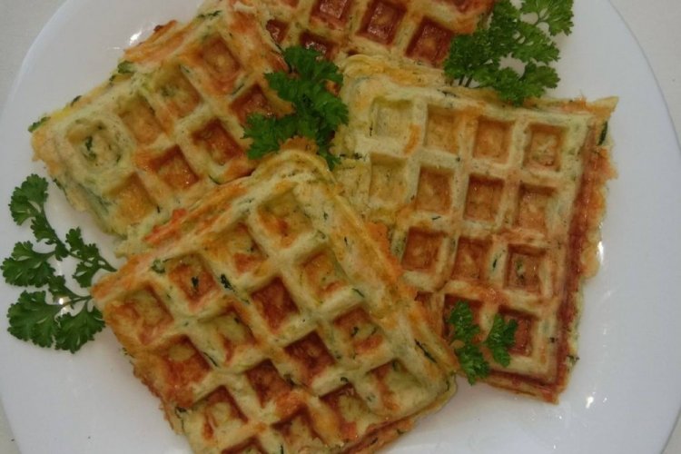 Zucchini Waffles with Herbs