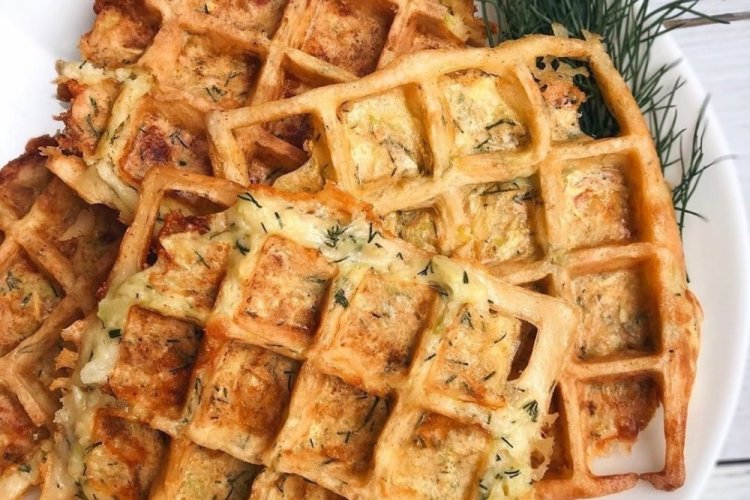 Zucchini Waffles with Buckwheat Flour