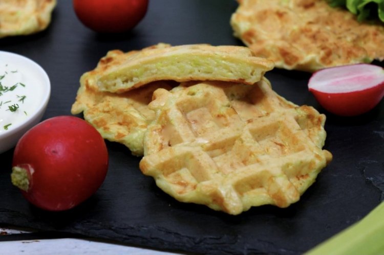 Zucchini Waffles with Ricotta and Rice Flour
