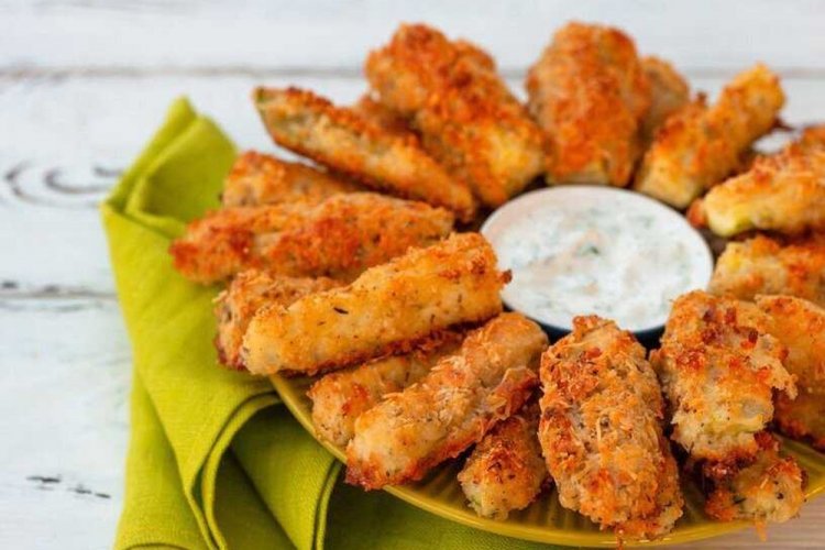 Zucchini in Sour Cream Batter and Breading