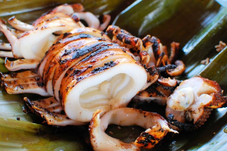 Grilled Squid with Ginger and Cream