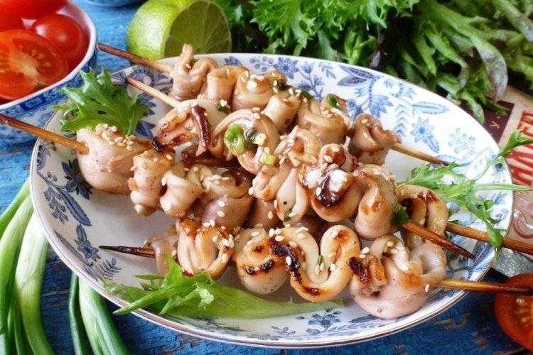 Grilled Squid Skewers