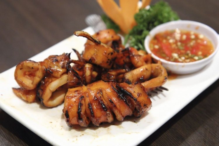 Grilled Squid in Adjika