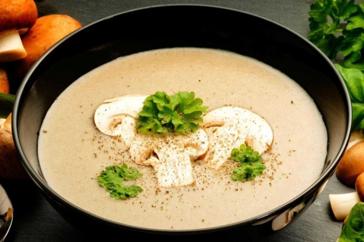 Cream of Mushroom Soup with Broth