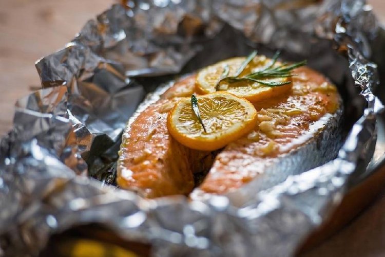 Salmon Steaks in Foil