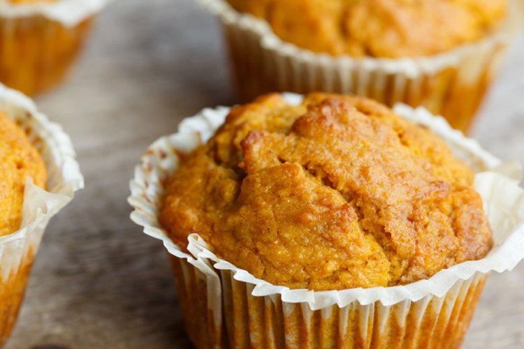 Muffins de requesón con calabaza sin mantequilla