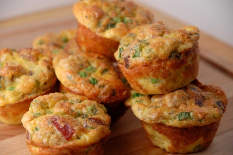 Muffins de requesón con jamón
