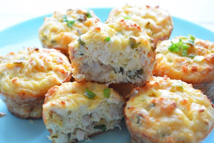 Muffins de requesón con pollo