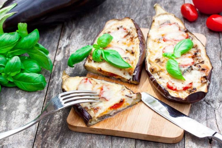 Baked Eggplant with Tomatoes and Mozzarella