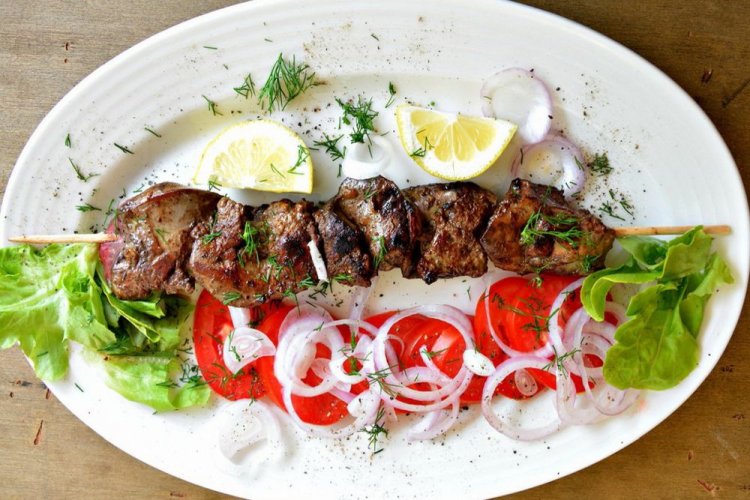Beef Liver Skewers in Mustard and Honey Marinade
