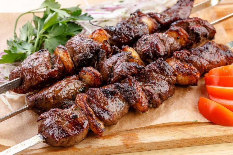 Beef Liver Skewers Marinated in Kefir