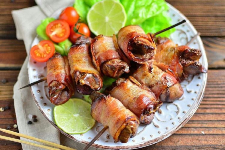 Beef Liver Skewers with Bacon and Adjika