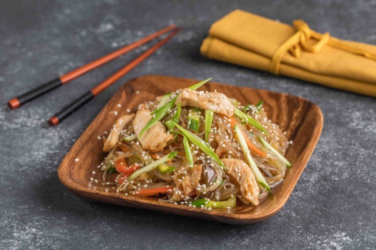 Funchoza Dressing with Rice Vinegar and Sesame Oil
