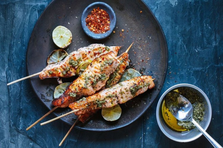 Grilled Salmon Skewers