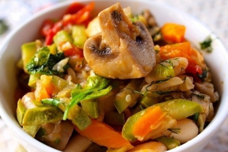 Vegetable Stew with Mushrooms Without Potatoes