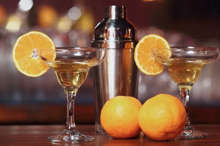 Orange Cocktail with Cognac and White Wine
