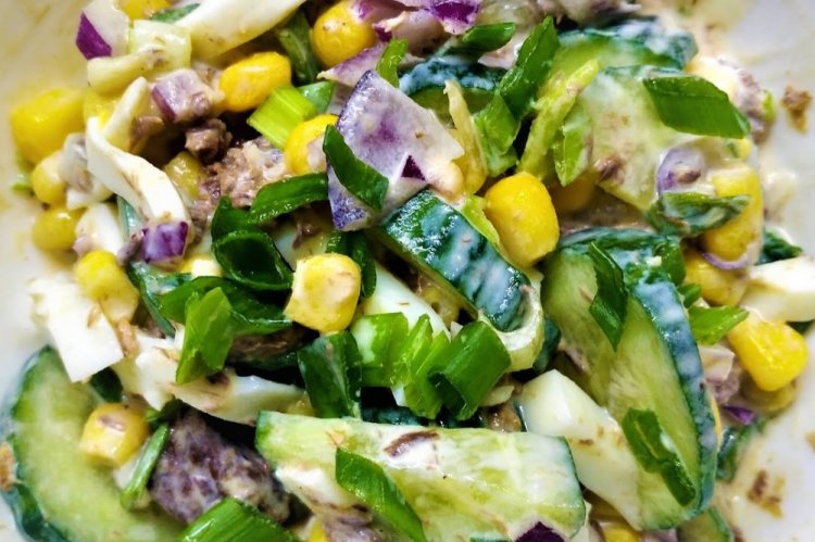 Tuna, Corn, and Cheese Salad