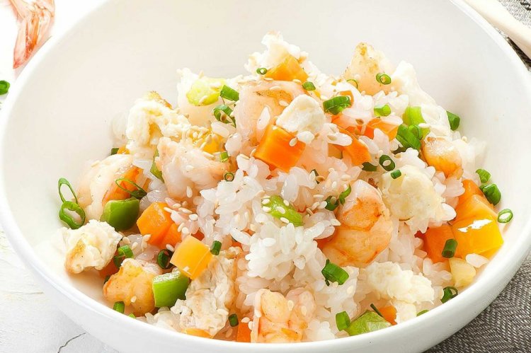 Diet Rice with Shrimp and Vegetables